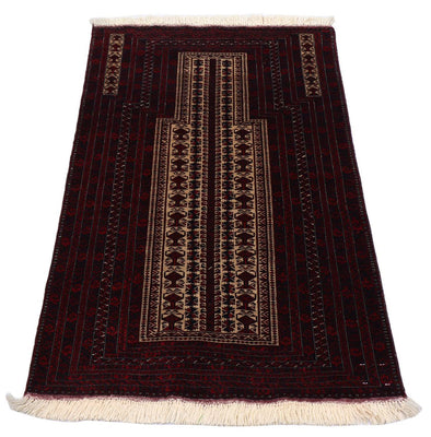 Tapis afghan - 150 x 95 cm - rouge foncé