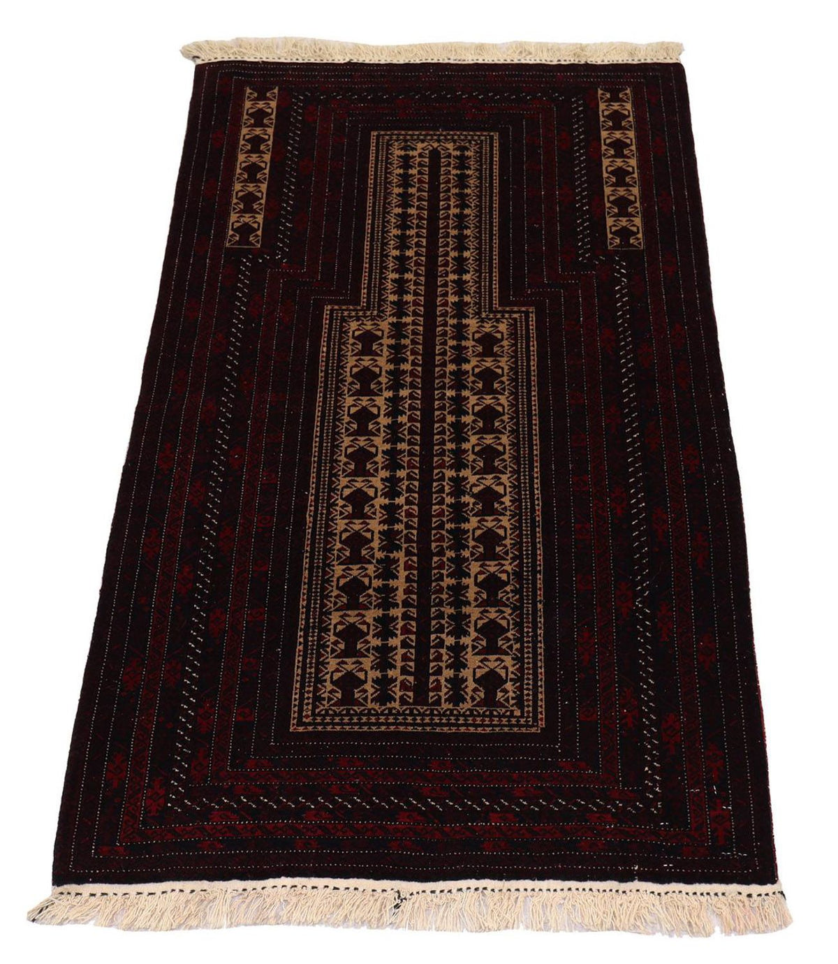 Tapis afghan - 150 x 95 cm - rouge foncé