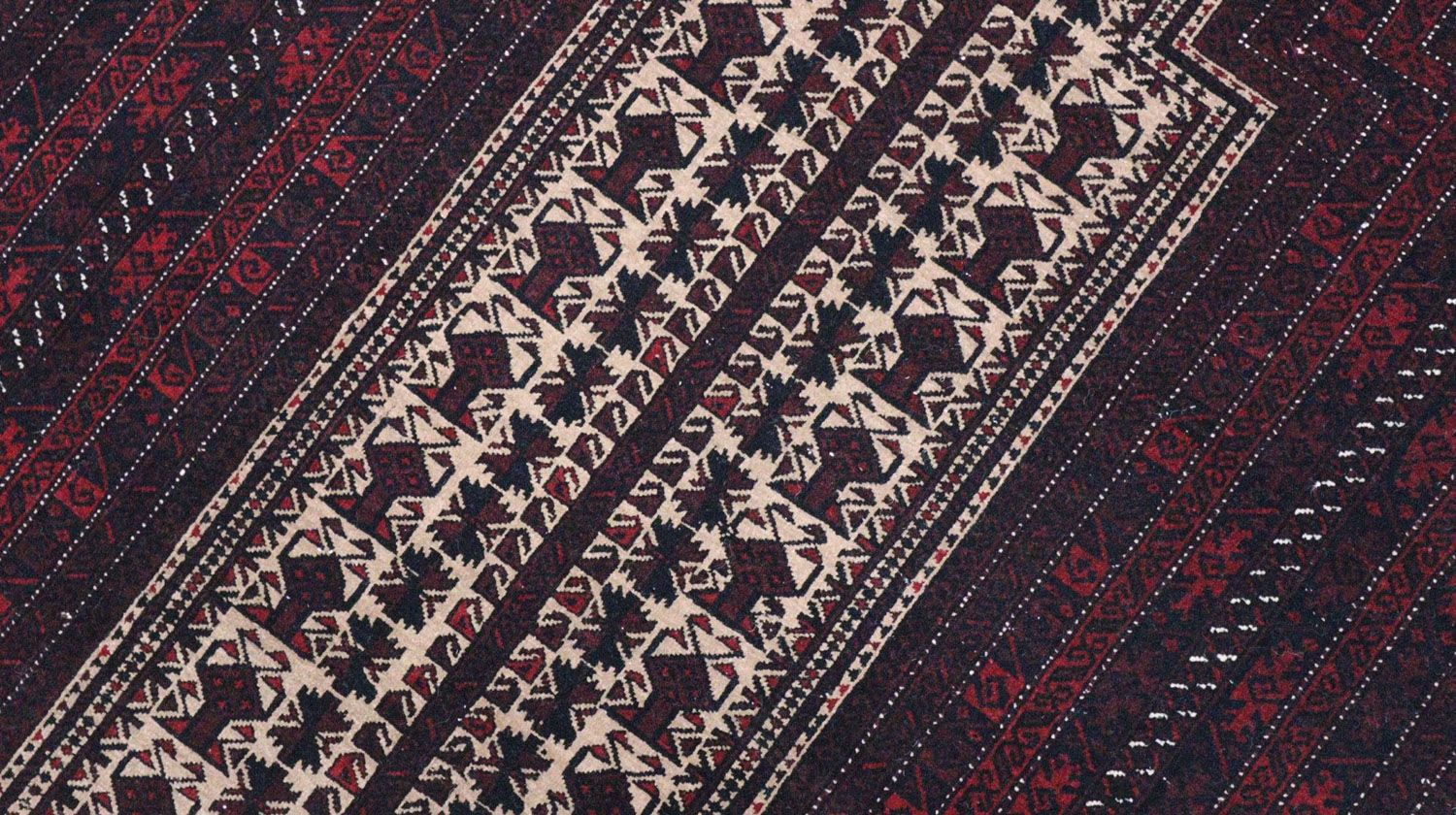 Tapis afghan - 150 x 95 cm - rouge foncé
