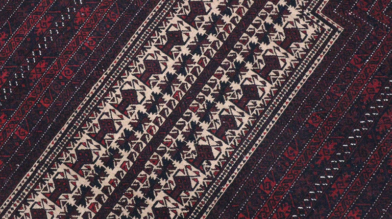 Tapis afghan - 150 x 95 cm - rouge foncé