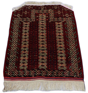 Tapis Belutsch - 116 x 95 cm - rouge foncé