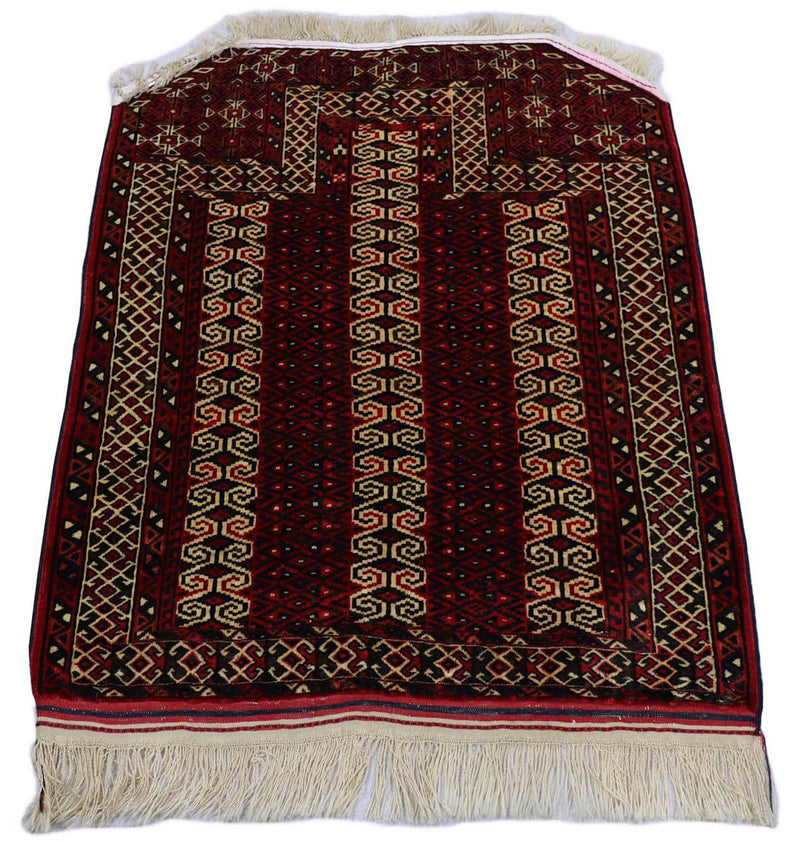 Tapis Belutsch - 116 x 95 cm - rouge foncé