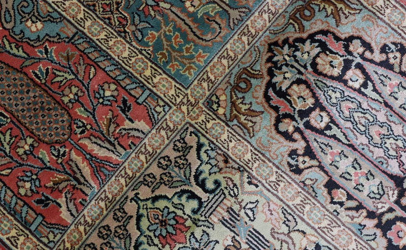 Tapis en soie - Soie du Cachemire - 88 x 63 cm - multicolore