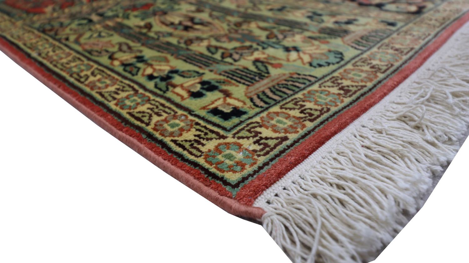 Tapis en soie - Soie du Cachemire - 88 x 63 cm - multicolore
