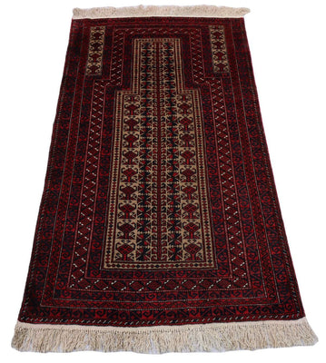Tapis Belutsch - 156 x 88 cm - rouge foncé