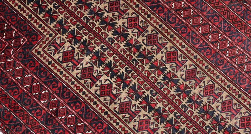 Tapis Belutsch - 156 x 88 cm - rouge foncé