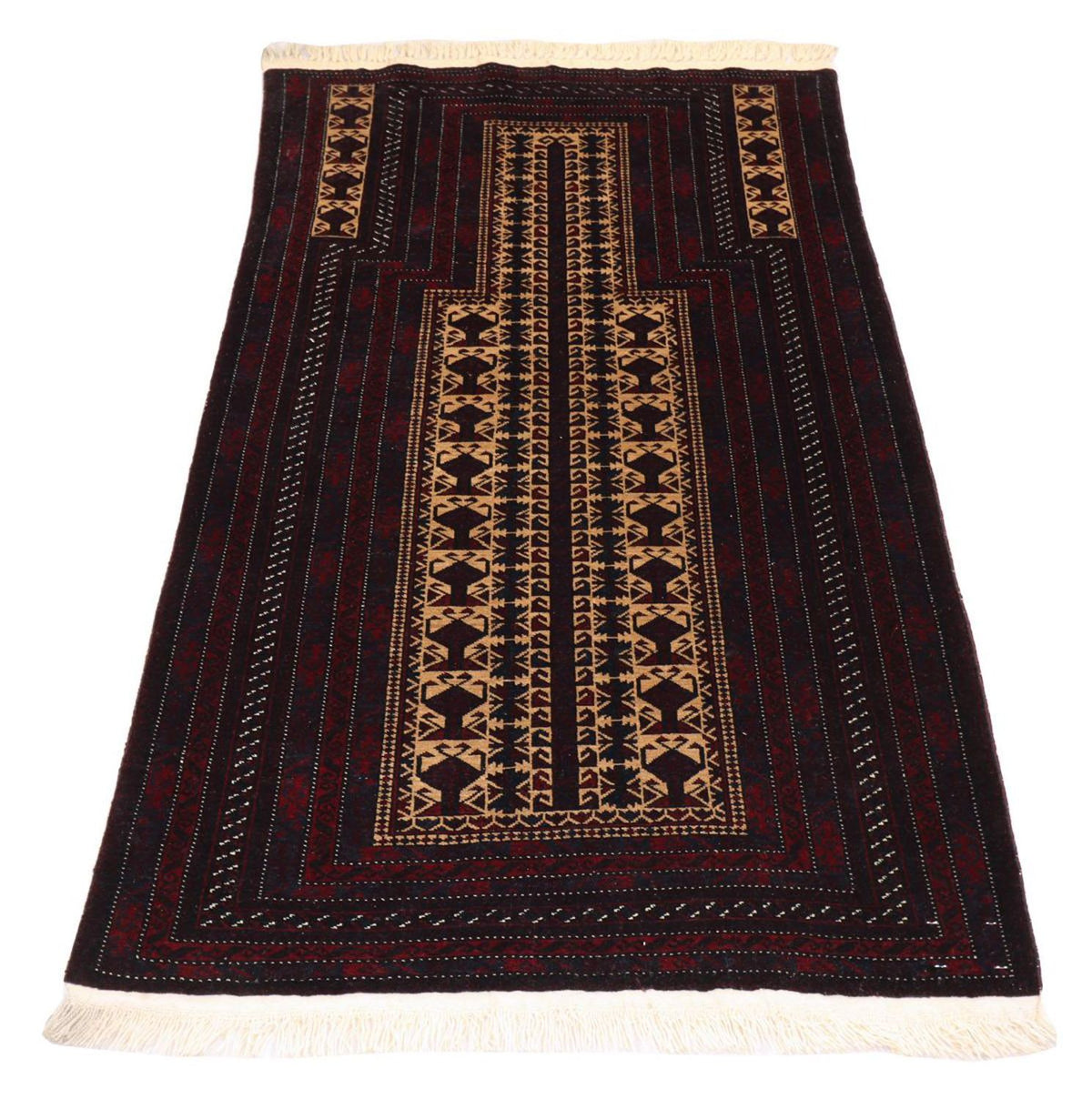 Tapis afghan - 150 x 95 cm - rouge foncé