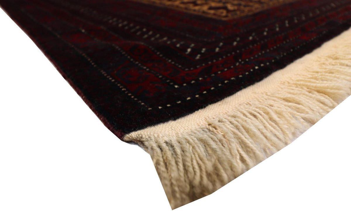 Tapis afghan - 150 x 95 cm - rouge foncé