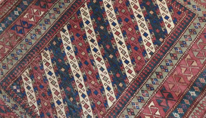 Tapis afghan - Boukhara carré  - 103 x 93 cm - bleu foncé
