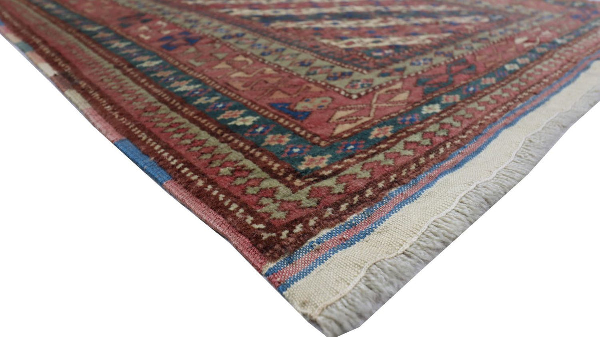 Tapis afghan - Boukhara carré  - 103 x 93 cm - bleu foncé