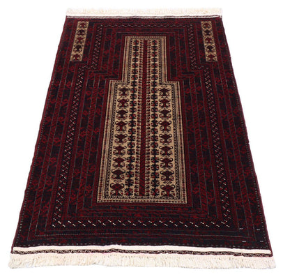 Tapis afghan - 150 x 95 cm - rouge foncé