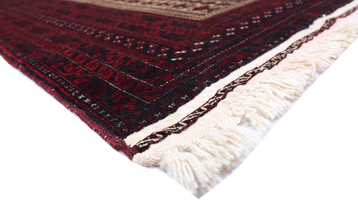 Tapis afghan - 150 x 95 cm - rouge foncé