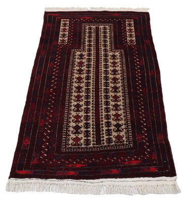 Tapis afghan - 150 x 95 cm - rouge foncé