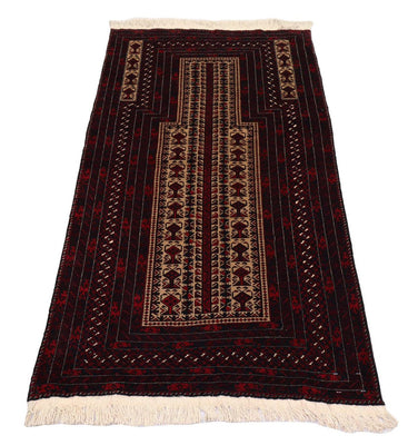 Tapis afghan - 150 x 95 cm - rouge foncé