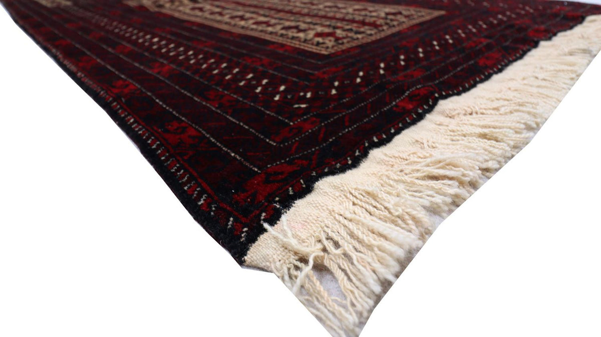 Tapis afghan - 150 x 95 cm - rouge foncé