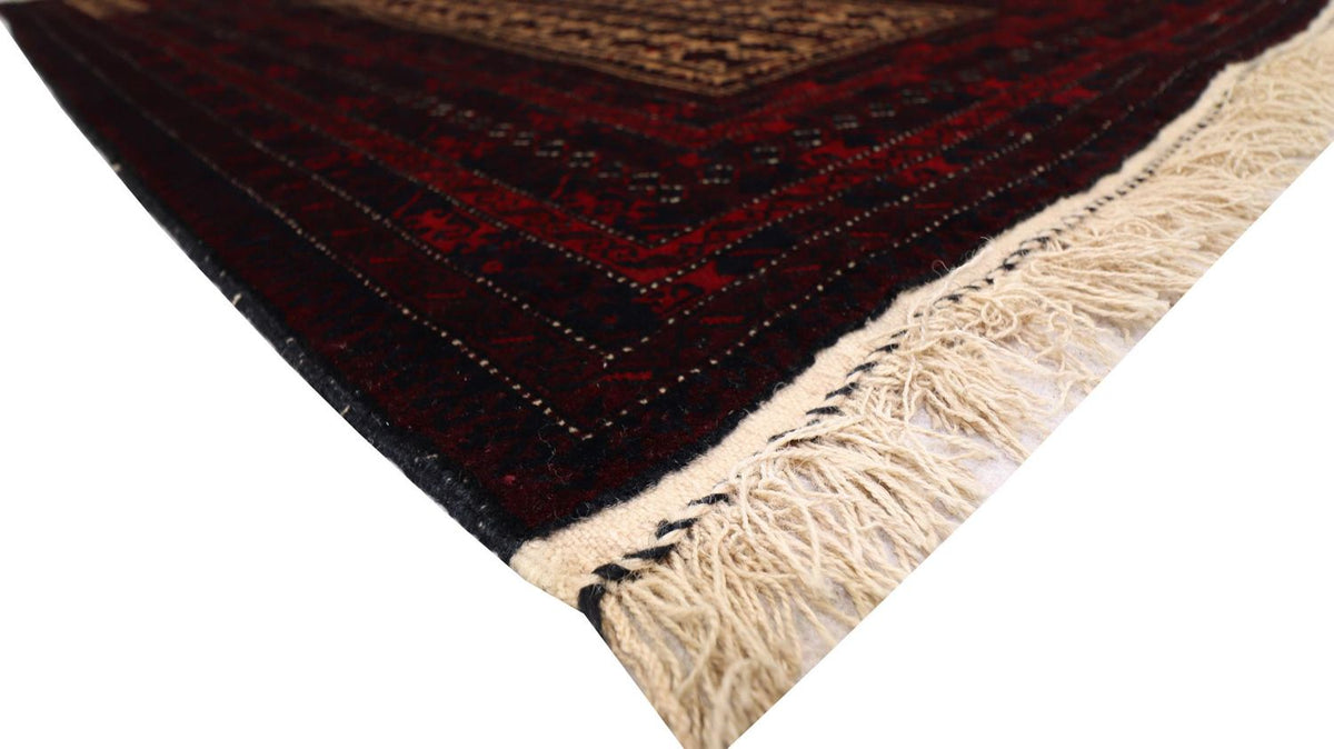 Tapis afghan - 150 x 95 cm - rouge foncé