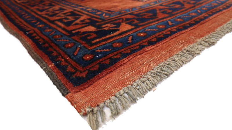 Tapis afghan - 115 x 94 cm - rouille