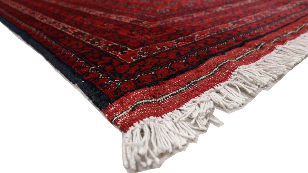 Tapis afghan - 193 x 144 cm - rouge foncé
