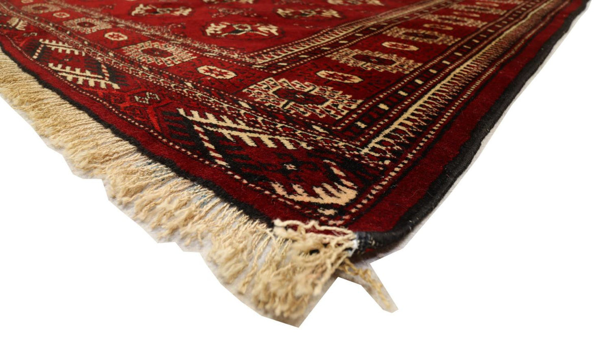 Tapis Turkaman - 182 x 137 cm - rouge foncé