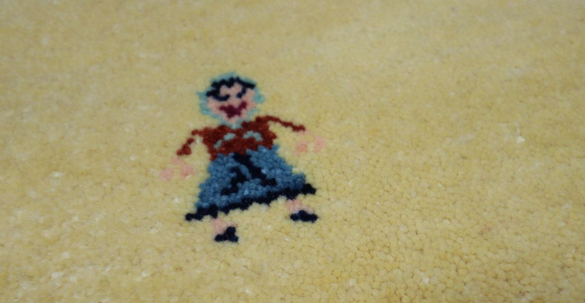 Tapis Gabbeh - Loribaft Persan - 155 x 128 cm - vert olive