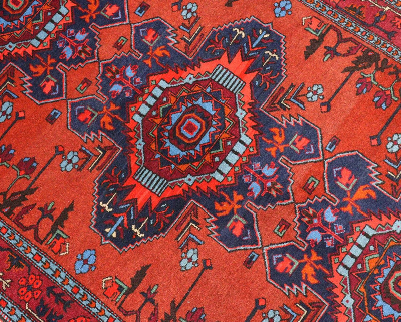 Tapis oriental - 207 x 121 cm - rouge foncé
