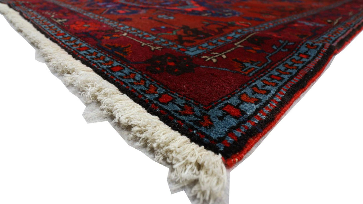 Tapis oriental - 207 x 121 cm - rouge foncé