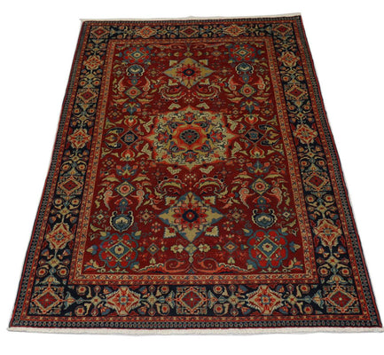 Tapis oriental - 205 x 139 cm - rouge foncé