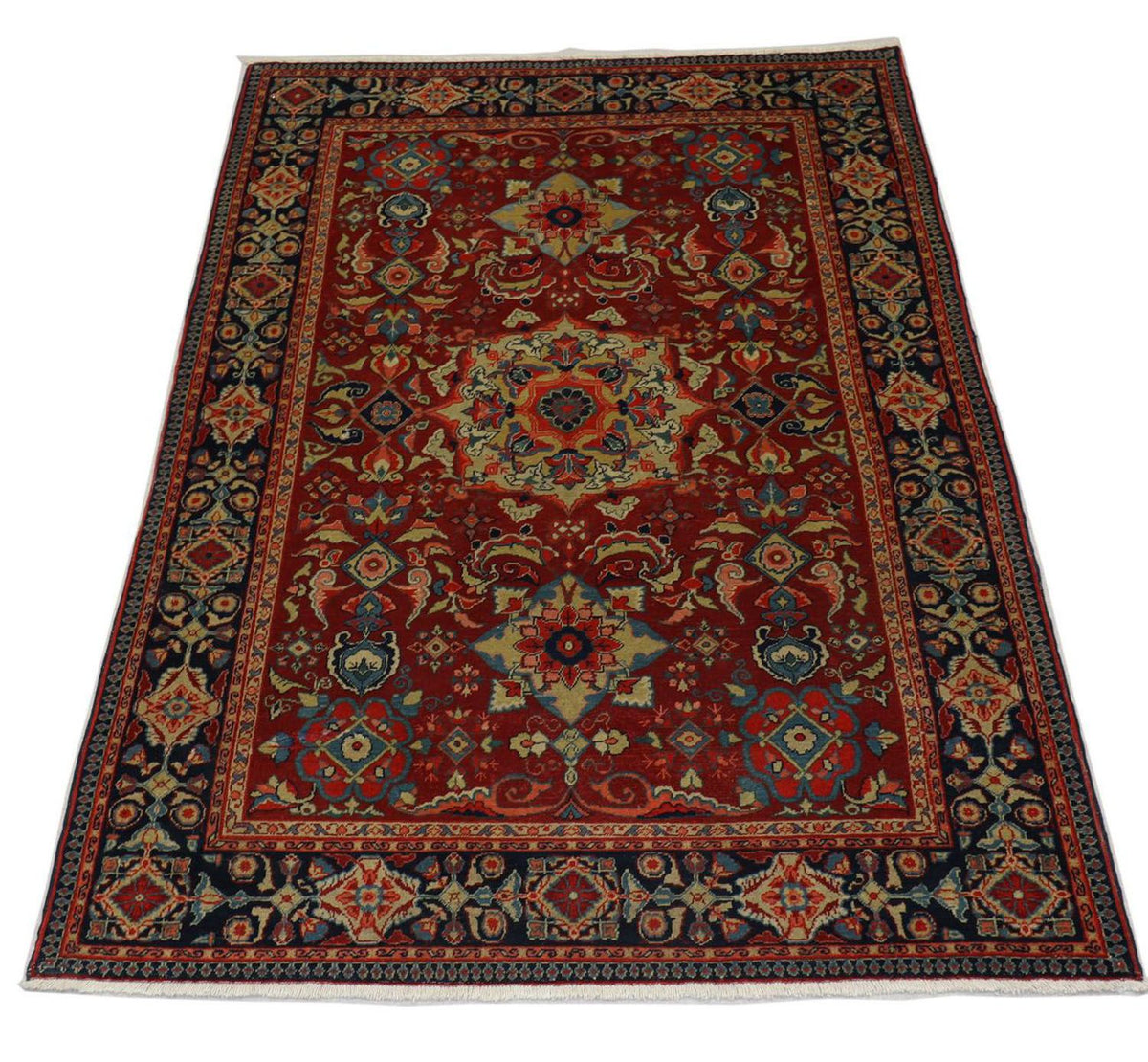Tapis oriental - 205 x 139 cm - rouge foncé