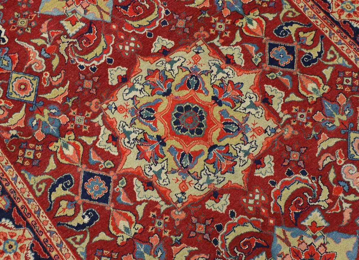 Tapis oriental - 205 x 139 cm - rouge foncé