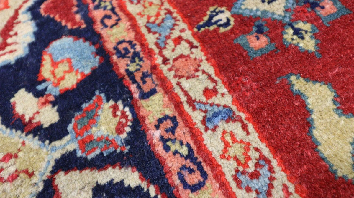 Tapis oriental - 205 x 139 cm - rouge foncé