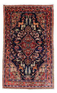Tapis de couloir Tapis persan - Nomadic - 237 x 127 cm - bleu foncé