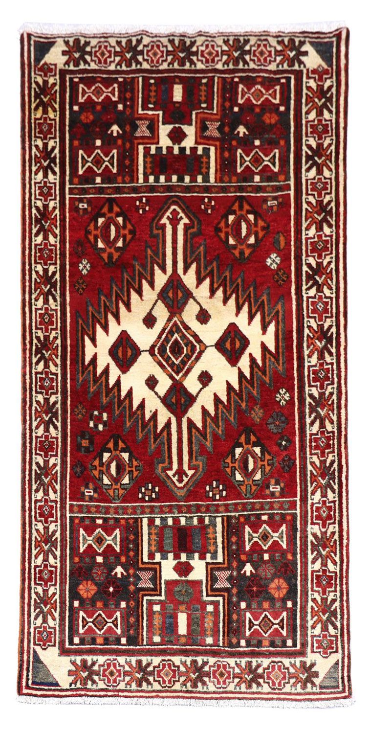 Tapis de couloir Tapis persan - Nomadic - 245 x 135 cm - rouge