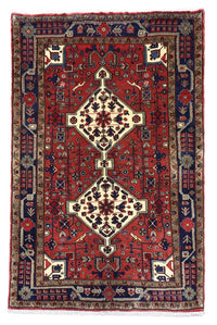 Tapis persan - Nomadic - 212 x 151 cm - rouge foncé