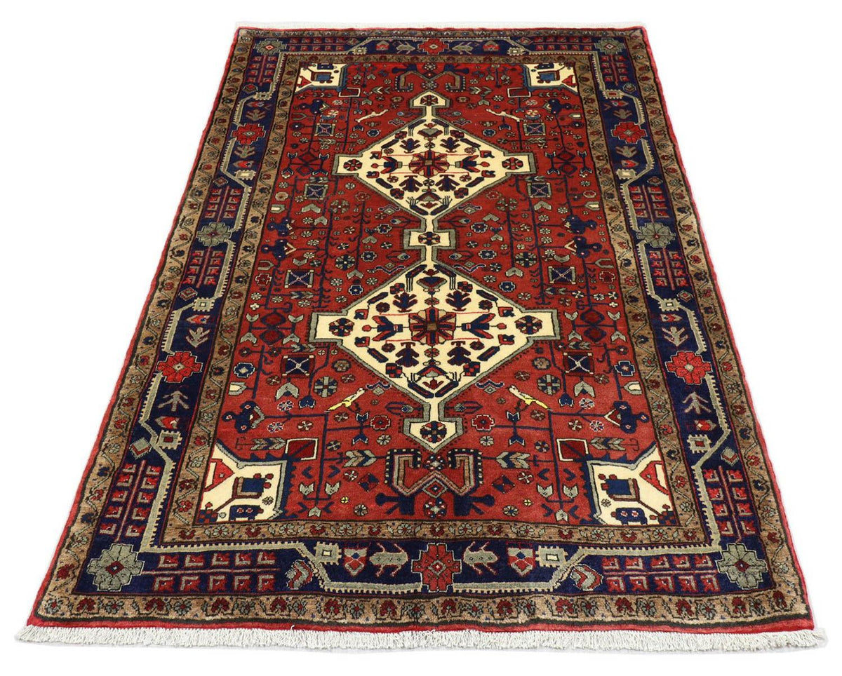 Tapis persan - Nomadic - 212 x 151 cm - rouge foncé