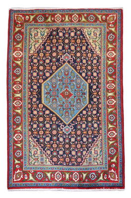 Tapis persan - Nomadic - 203 x 137 cm - bleu foncé