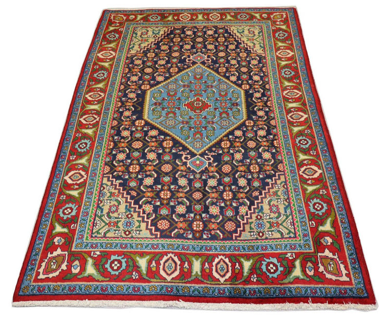 Tapis persan - Nomadic - 203 x 137 cm - bleu foncé