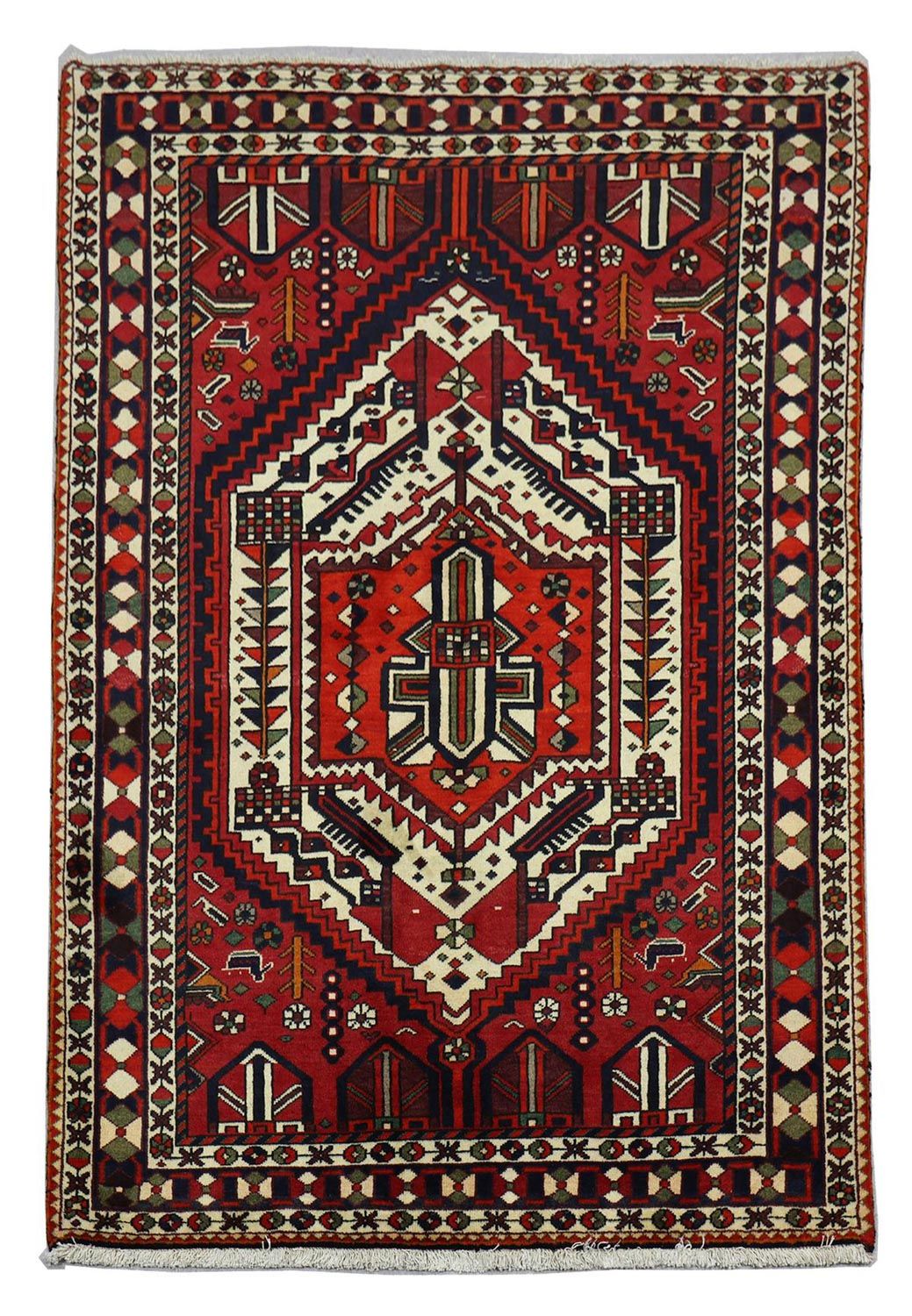Tapis persan - Nomadic - 210 x 149 cm - rouge