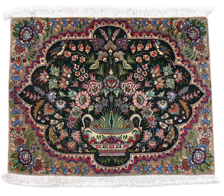 Tapis persan - Tabriz - 92 x 68 cm - bleu foncé