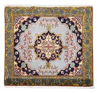 Tapis persan - Ghom carré  - 91 x 78 cm - argent