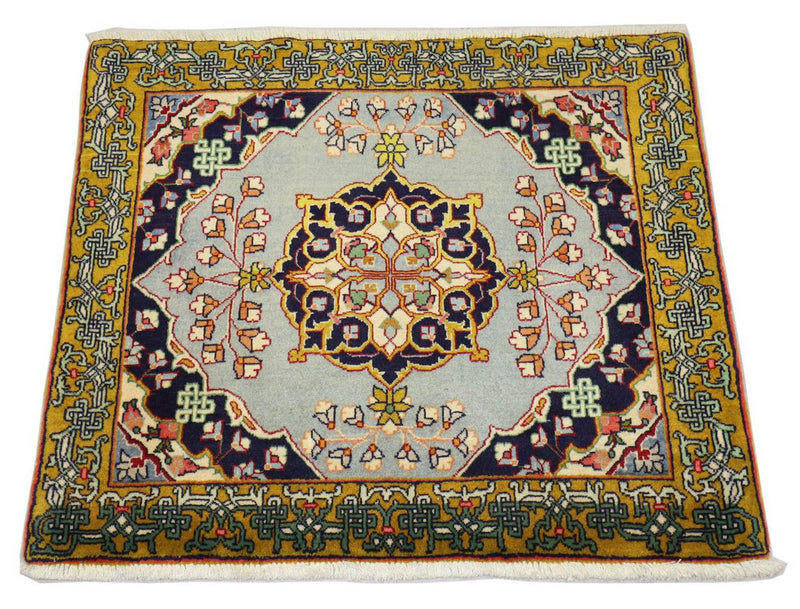 Tapis persan - Ghom carré  - 91 x 78 cm - argent