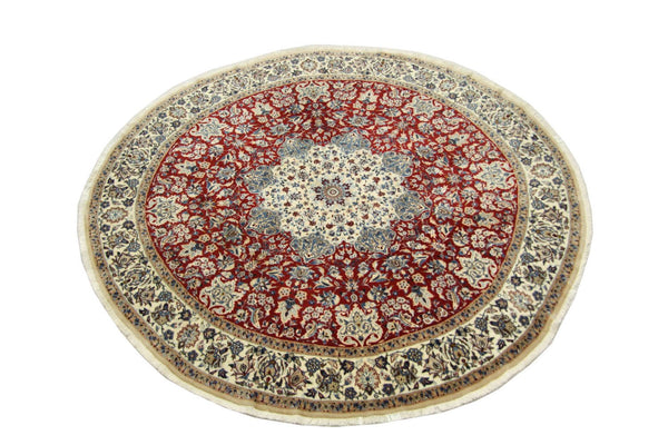 Tapis persan - Nain - Royal ronde  - 191 x 191 cm - rouge