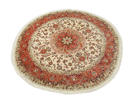 Tapis persan - Tabriz - Royal ronde  - 230 x 230 cm - beige
