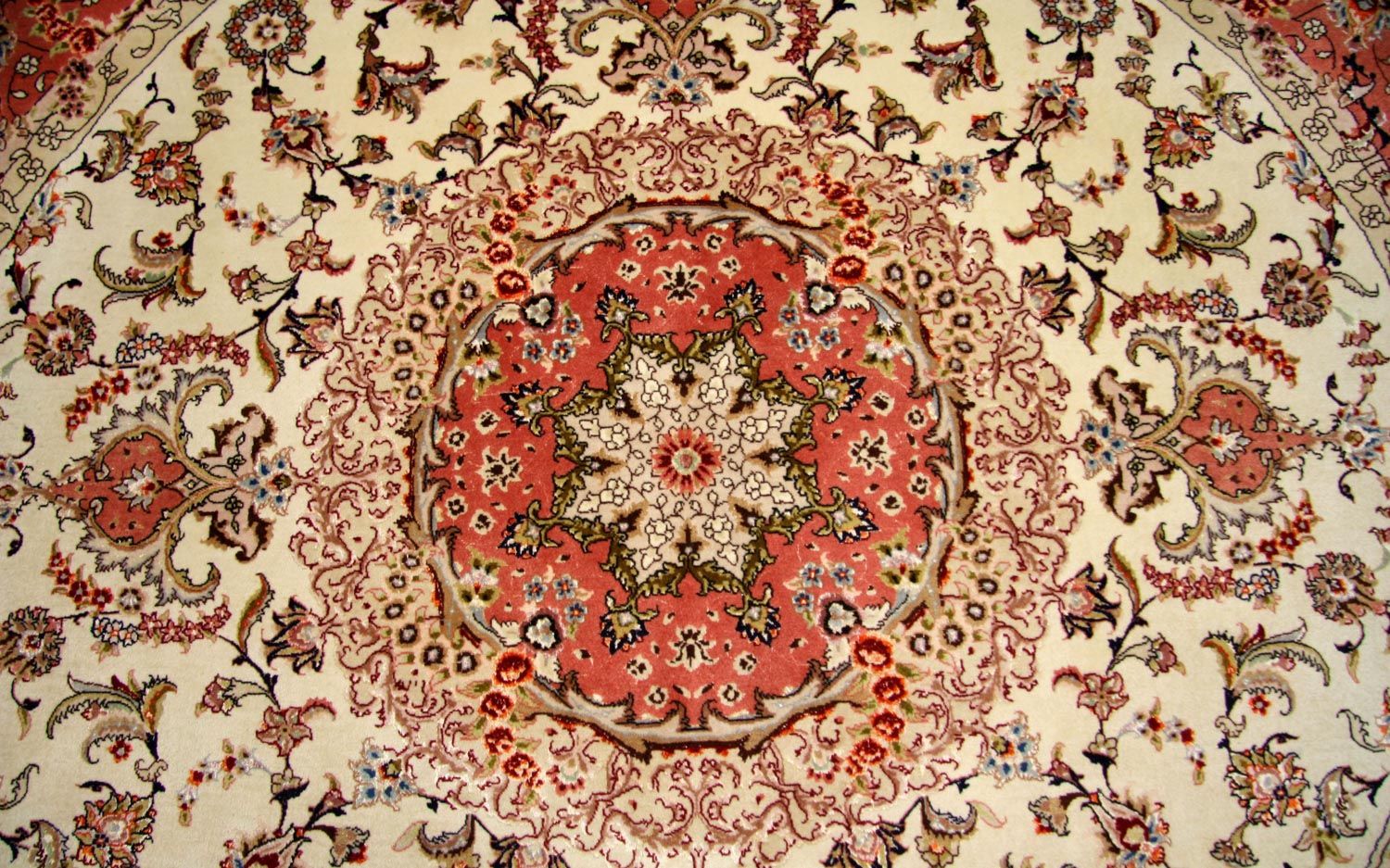 Tapis persan - Tabriz - Royal ronde  - 230 x 230 cm - beige