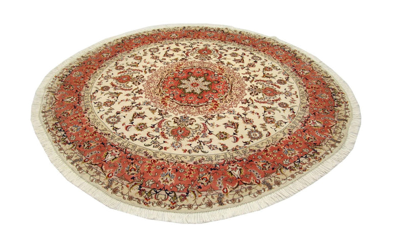 Tapis persan - Tabriz - Royal ronde  - 230 x 230 cm - beige