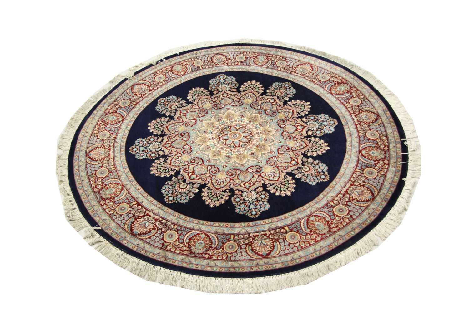 Tapis chinois ronde  - 184 x 184 cm - bleu