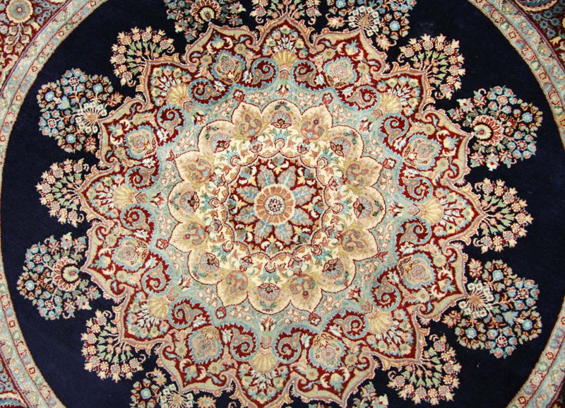 Tapis chinois ronde  - 184 x 184 cm - bleu