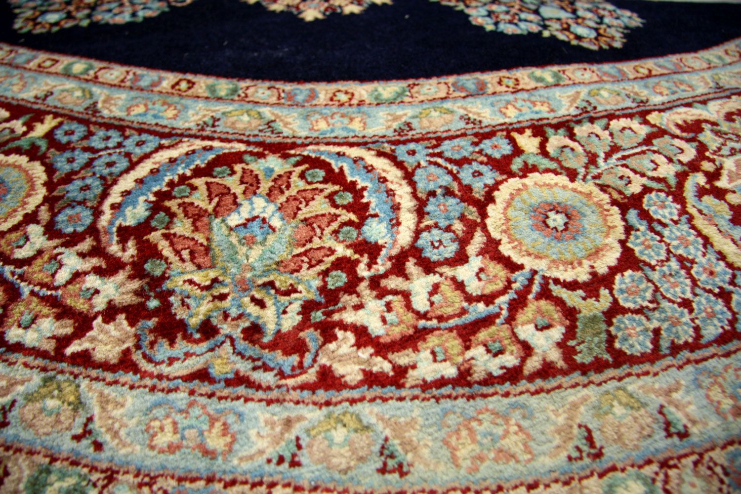Tapis chinois ronde  - 184 x 184 cm - bleu
