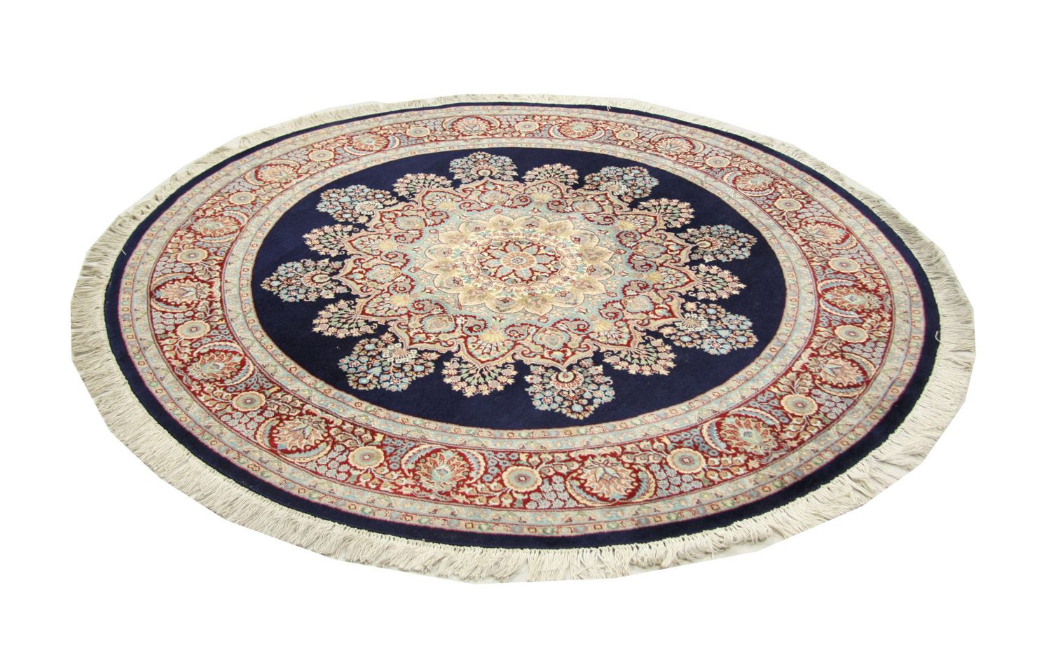Tapis chinois ronde  - 184 x 184 cm - bleu