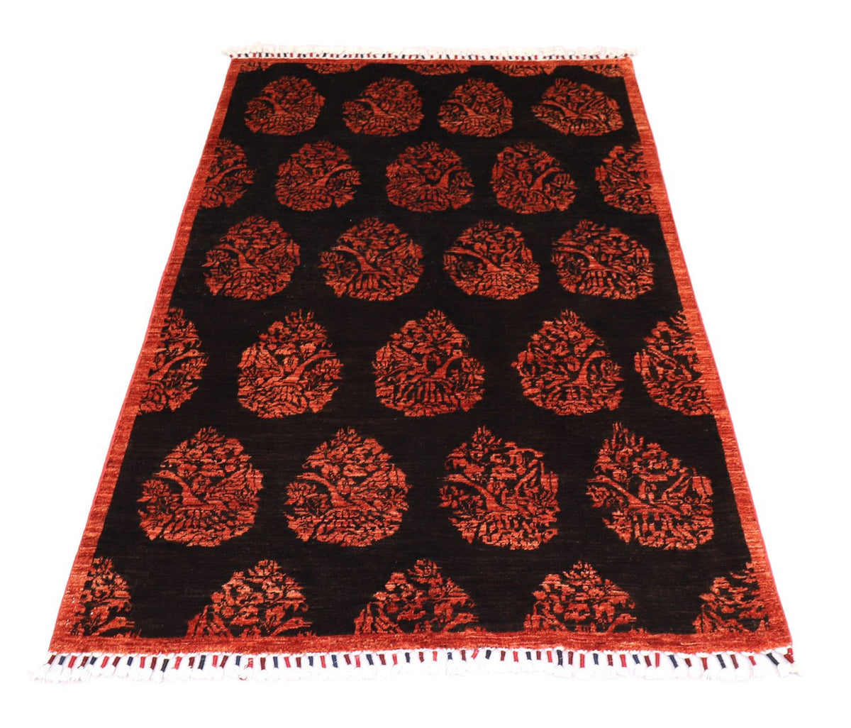 Tapis afghan - 180 x 127 cm - rouge foncé
