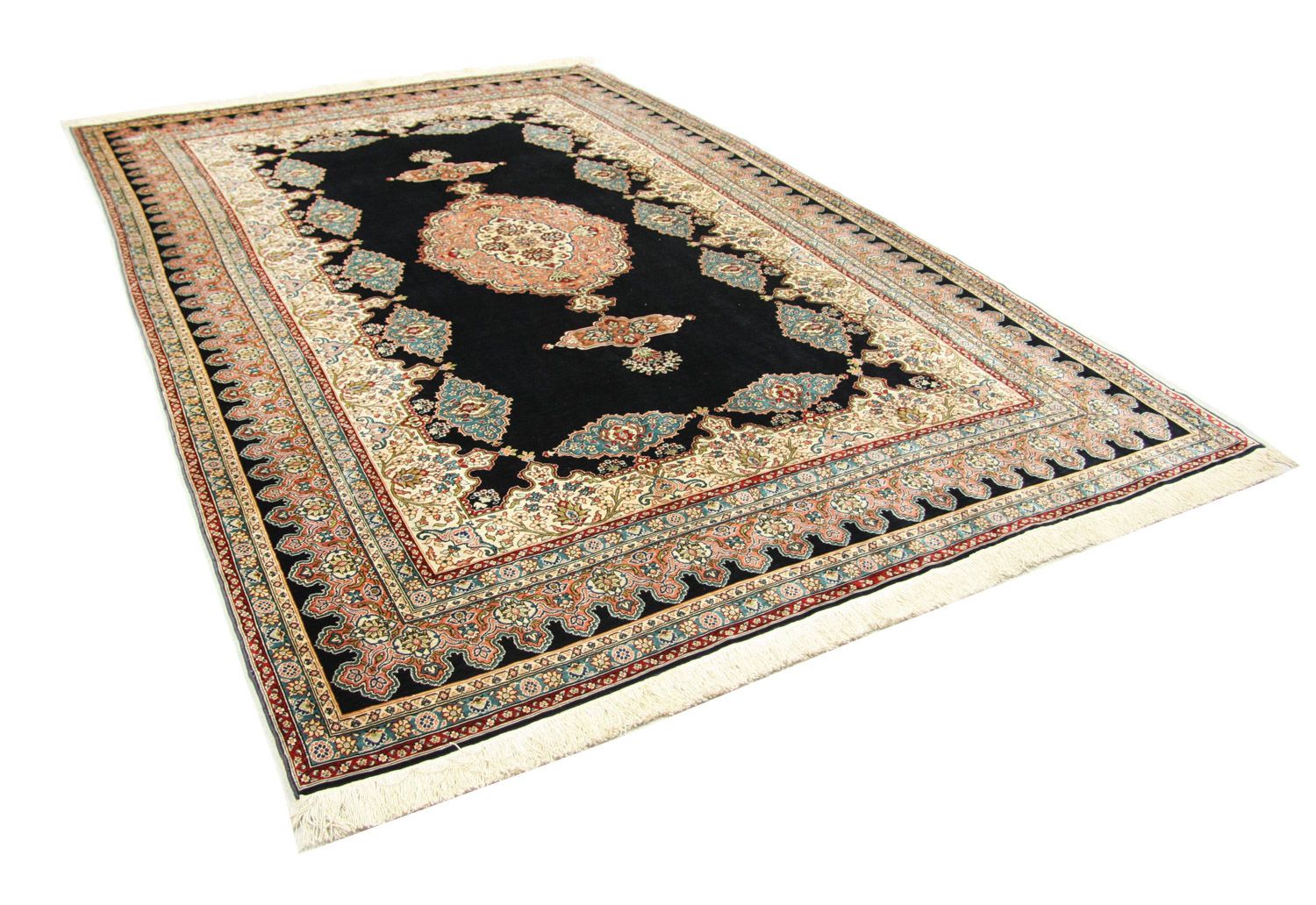 Tapis en soie - Soie Hereke - Premium - 270 x 180 cm - bleu